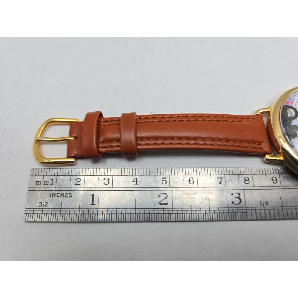 Whimsical Gifts Book Lover 3D Watch Gold Tone Quartz Leather USA New Battery - Picture 9 of 12